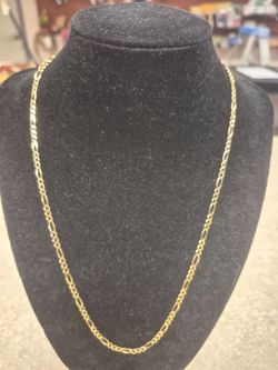 14k Yellow Gold Figaro Link Necklace 20"