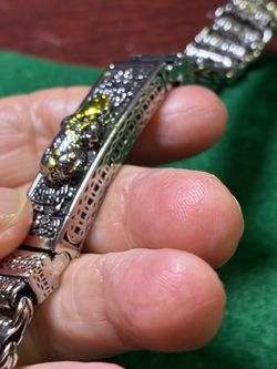 Men’s Silver Pleated Bracelet. 8.5 inches long