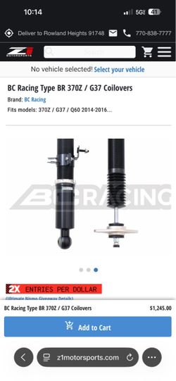 BC Racing Type BR 370Z / G37 Coilovers