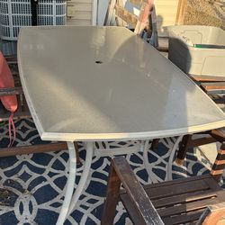 Patio outdoor glass table