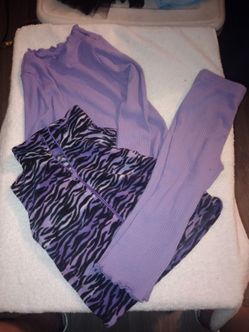 Purple Ribbed Top and Zebra Print Skirt Set