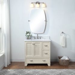 ·Shop allen + roth leeland dune white 36 inch #(contact info removed) New In Box 