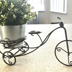2 wrought iron plant holder bicycle