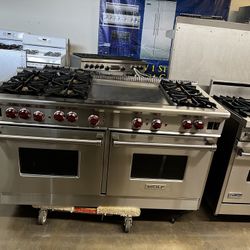 WOLF 60”WIDE ALL GAS RANGE STOVE WITH 24”GRIDDLE IN STAINLESS STEEL 