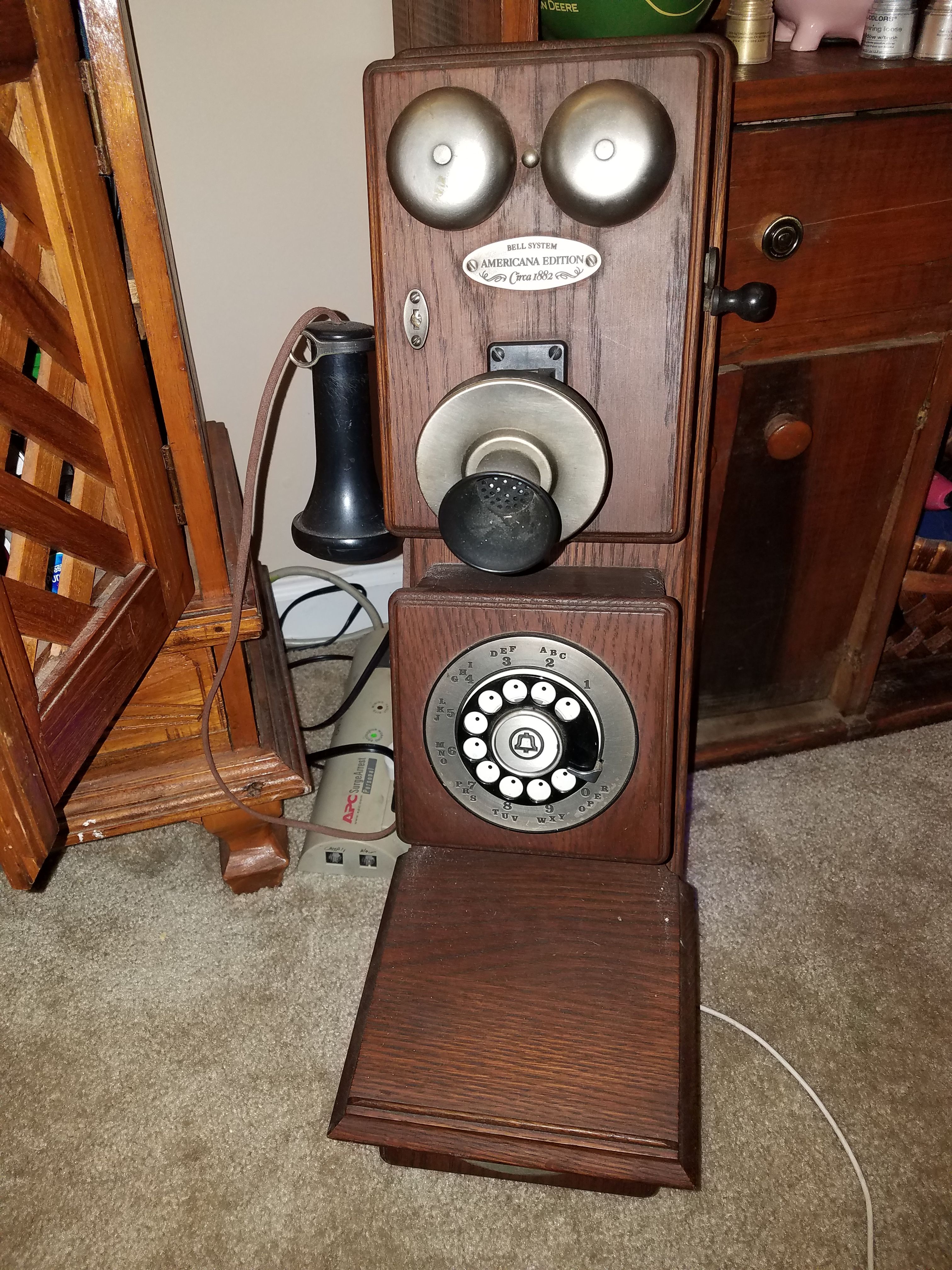 Bell System Americana Edition Circa 1882, Western Electric Wood Wall Telephone