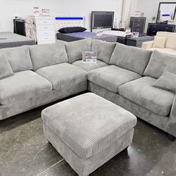 Brand new sectional sofa with ottoman