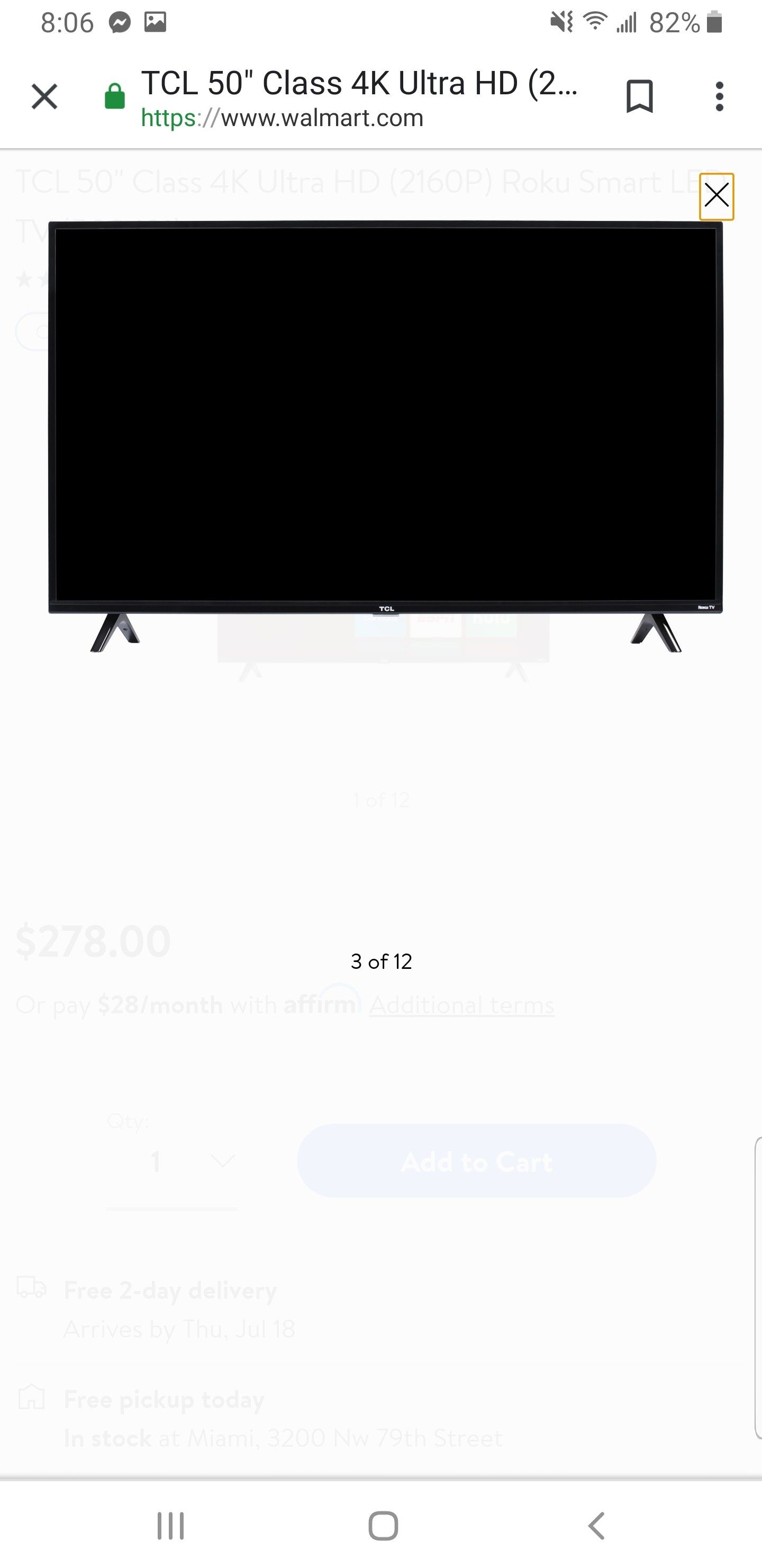 50 inch Tcl roku tv