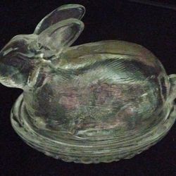 Vintage Bunny Rabbit Candy Dish 