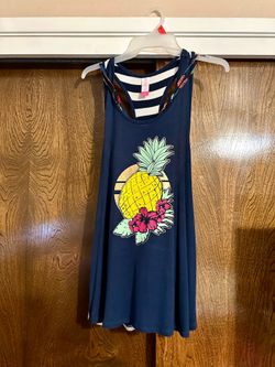 No Boundaries Women’s Size S Pineapple 2-in-1 Tank Top with Included Separate Bra