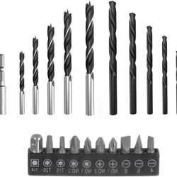 Drill Bit Set, 21-Piece, Black Oxide Coated