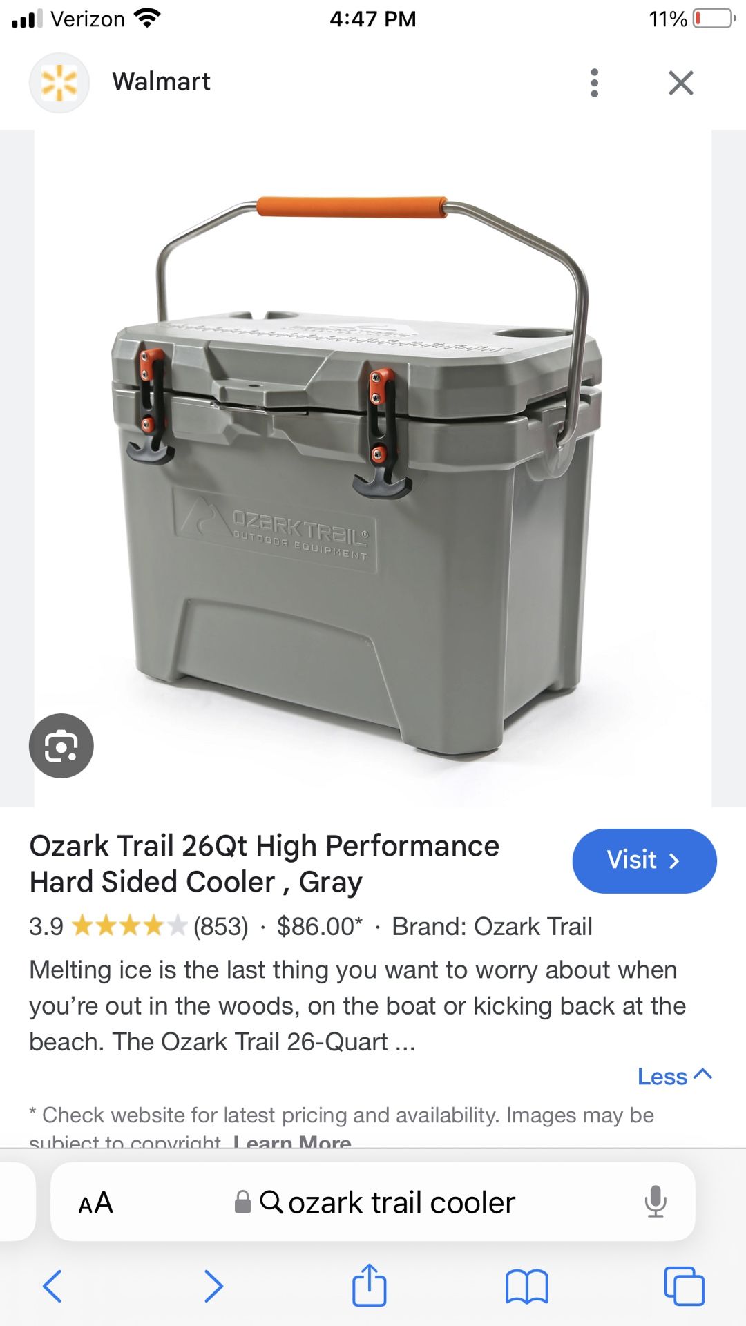 Cooler Ozark Trail 26 Qt. Like New!