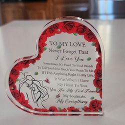 Valentine Heart Acrylic Plaque Love Ornament ❤️ Valentin Placa de Corazon Amor