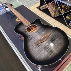 Ibanez AEG70 Transparent Charcoal Burst Concert Acoustic Electric Guitar NEW!