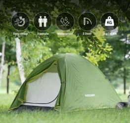 Camping Tent, Waterproof Easy Setup Dome Tent Double Layer Lightweight Backpacking Tent for Hiking Travel