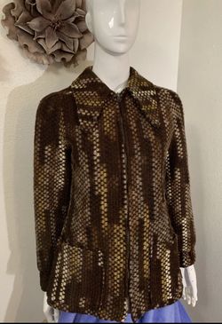 Casuals By Quelrayn Brown Long Sleeve Full Zip Coat Jacket w/ Pockets