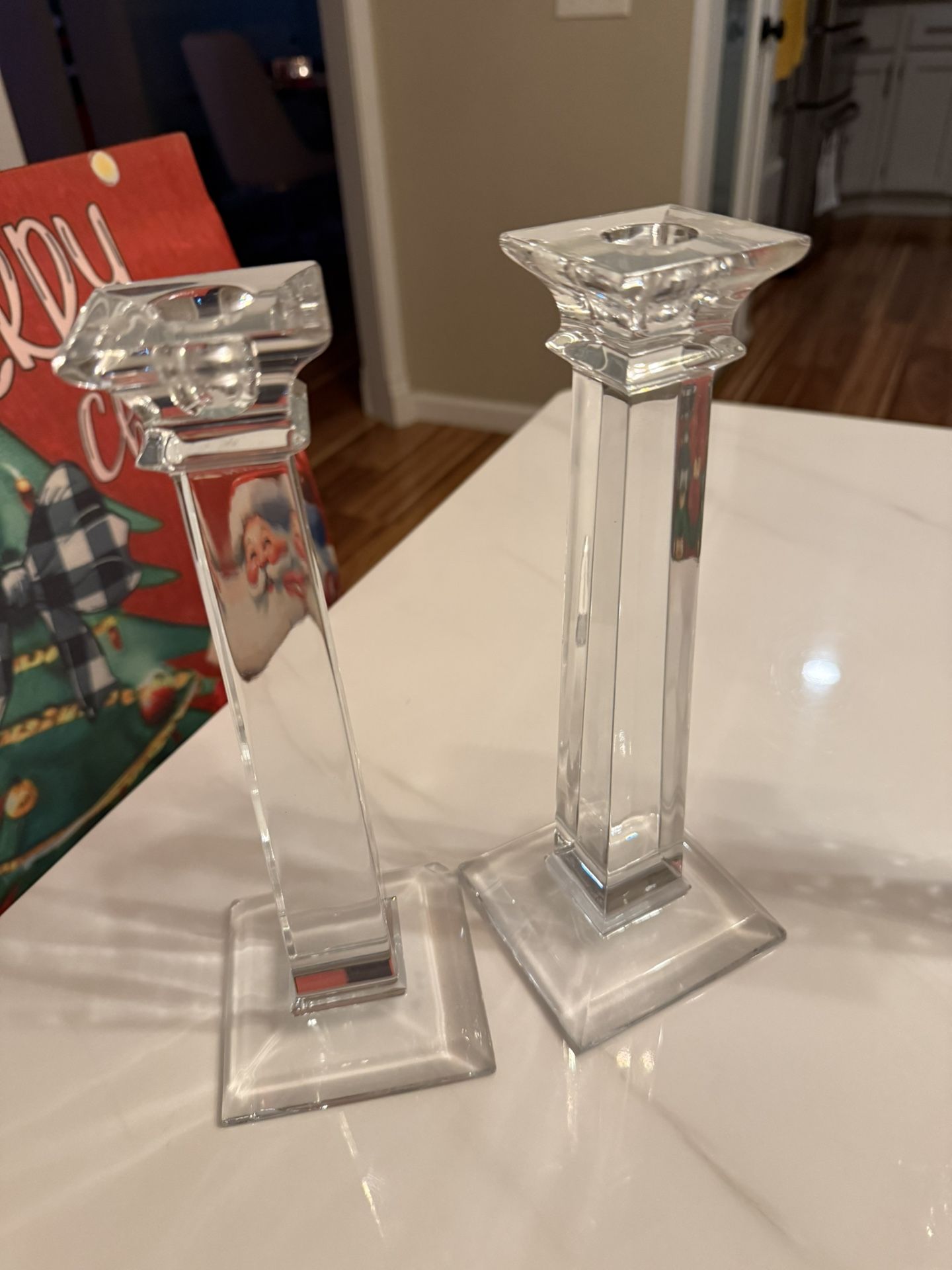 Crystal Candle Holders – Set of 3 (Clear Glass)