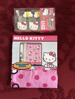 Hello Kitty Shower Curtain & Hooks - Brand New - Pick Up Only