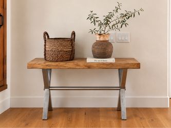 The Foundry Table • Rustic Wood & Metal Console