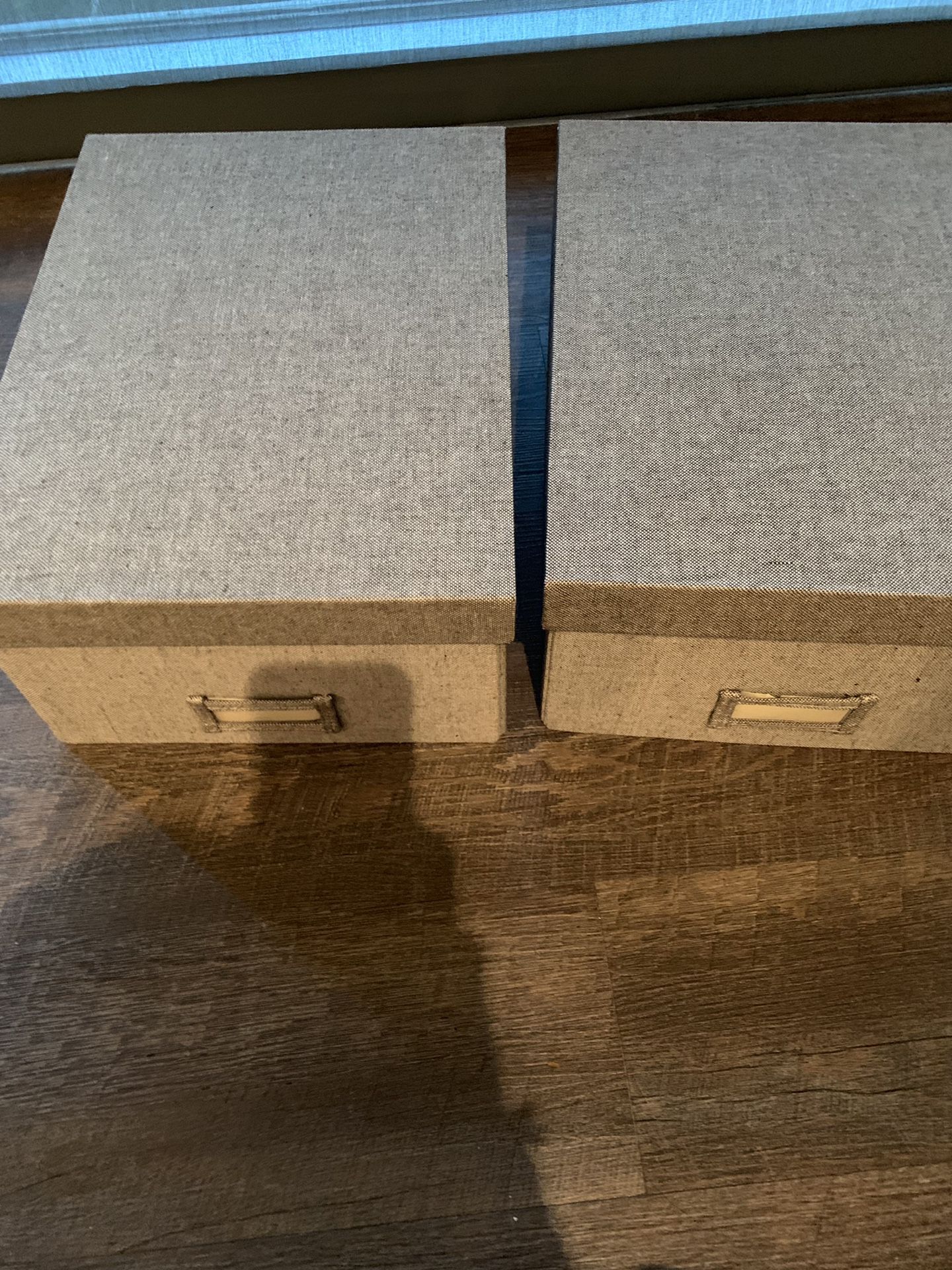 Set of 2 Container Store Grey Storage Boxes