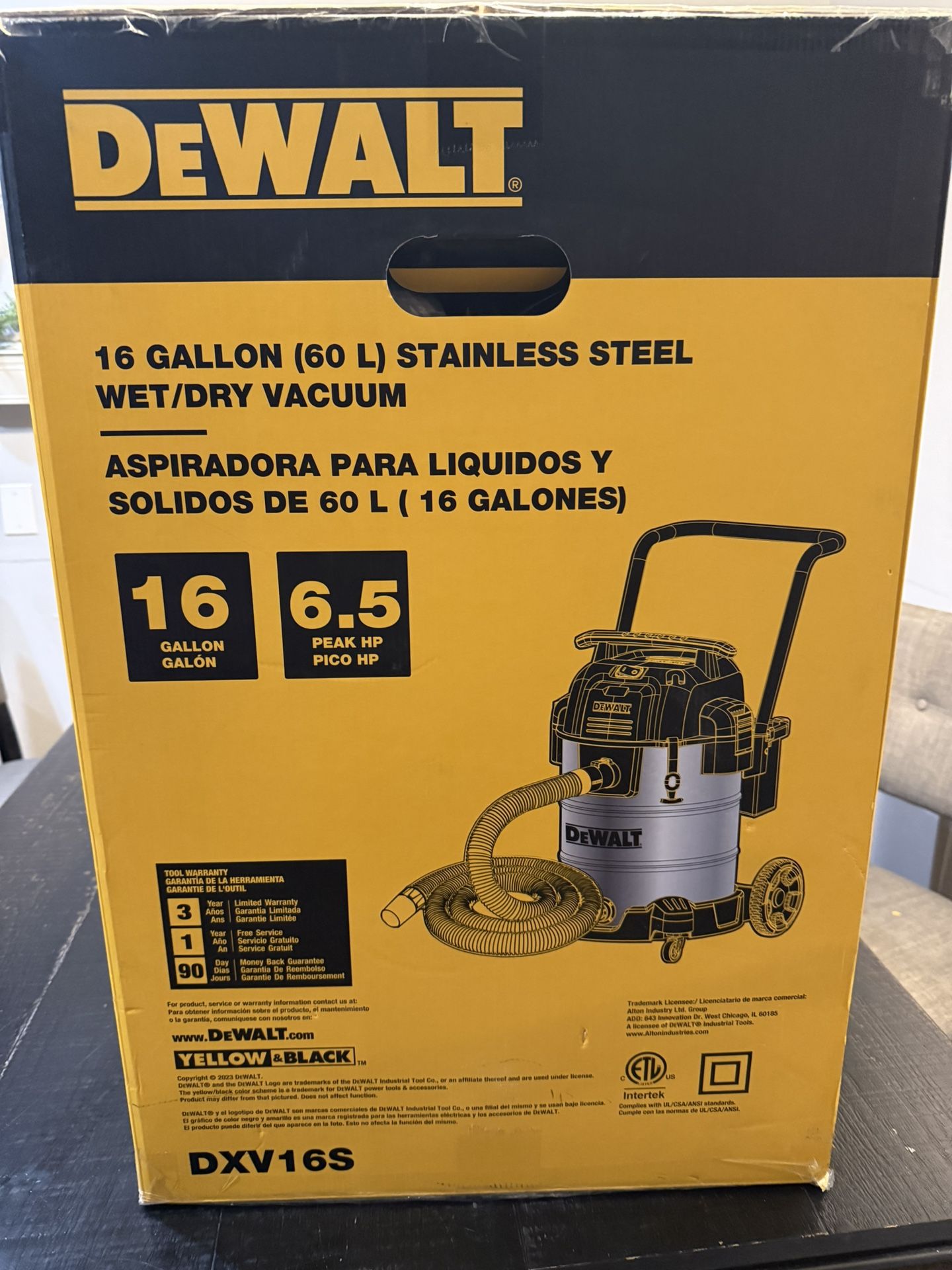 Dewalt 16gal stainless steel wet/dry vacuum