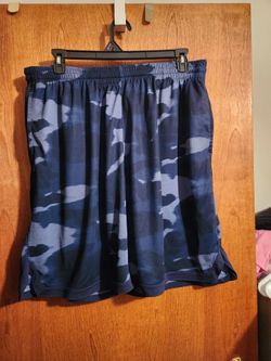 Men's 2x  Blue Camo Athletic Shorts