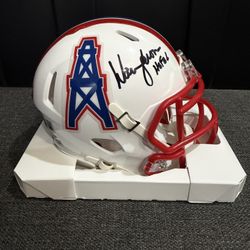 Warren Moon Signed Houston Oilers Mini Helmet 