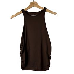 Womans Brown High Neck Tank Top 