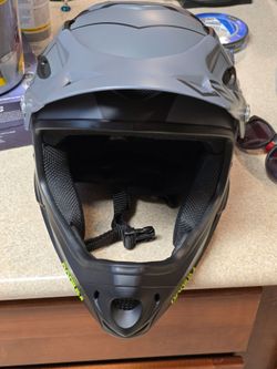 Helmet and gloves .