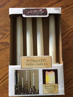 apothacary 4 piece LED Taper Candles Brand New