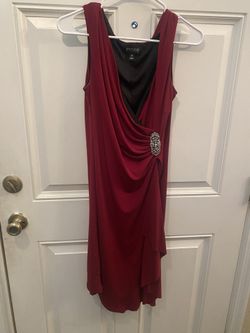 Burgundy Draped Midi Dress