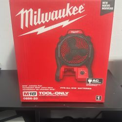 Milwaukee 0886-20 M18 Cordless Jobsite Fan w/ AC Adapter (TOOL ONLY)