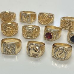 Men rings collection top quality 14k premium gold plated