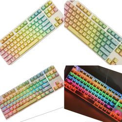 Rainbow Ombré Fade Key Caps Mechanical Gaming Keyboard with RGB LED Rainbow Backlit K550 New