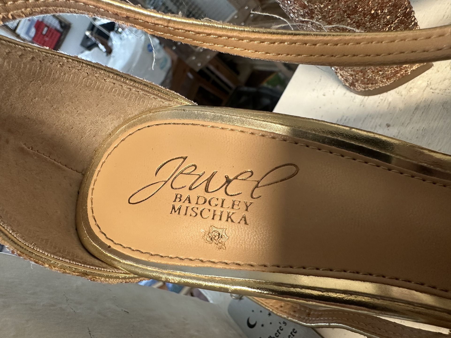 Badgley Mischa Jewel Gold Glittery Heels
