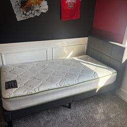 Twin bed and mattress