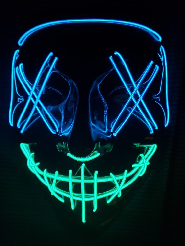 Green & Blue Light up Purge Mask 