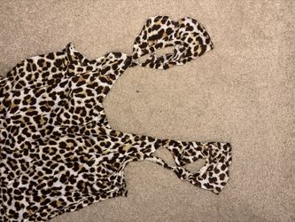Leopard Print Wide Leg Jumpsuit