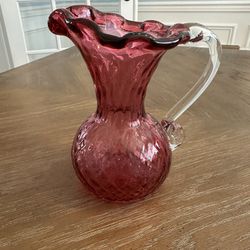 Rare Hand blown Cranberry Glass