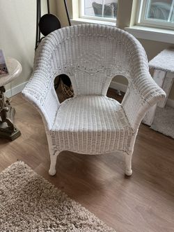 White Wicker Armchair 