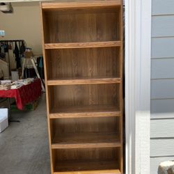 Wood Bookcase, 5 Shelves