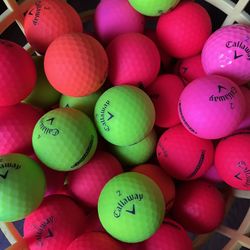 100 Callaway Assorted Colored Matte Golfballs 