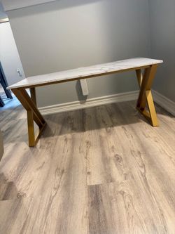 Faux Marble Coffee table with gold legs