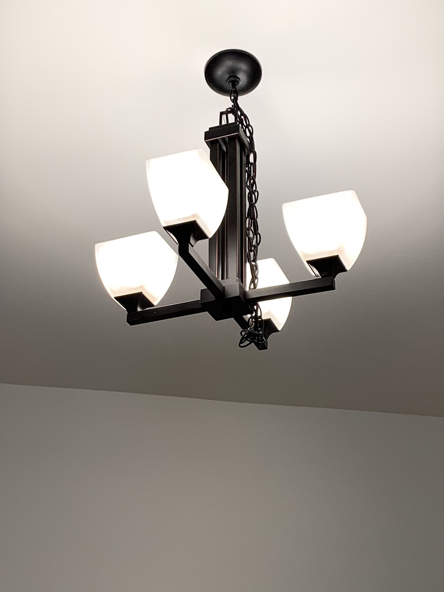 Hampton Bay Mattock 4-Light Oil Rubbed Bronze Chandelier with Glass Shades