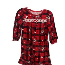 Minnie Mouse Christmas Holiday Toddler Girl Long Sleeve Nightgown Pajamas