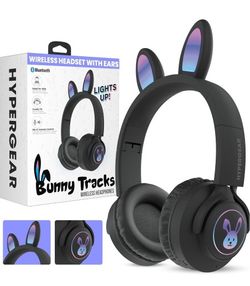 HyperGear Bunny Tracks Kids Bluetooth Wireless Headphones with LED Rabbit  Ears