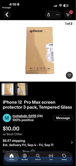 iPhone 12  Pro Max screen protector 3 pack, Tempered Glass