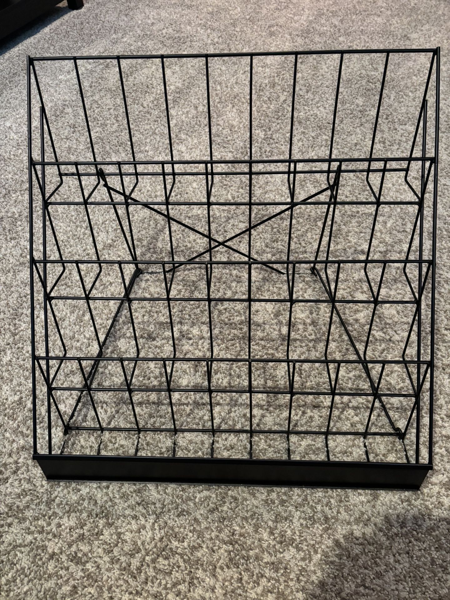 4-Tier Wire Display Book/Brochure/Magazine Stand Tabletop Black