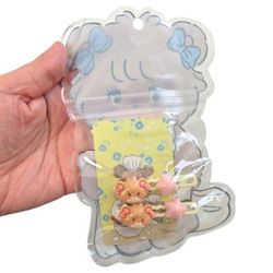 Latte Hair Clips & Reusable Zipper Bag