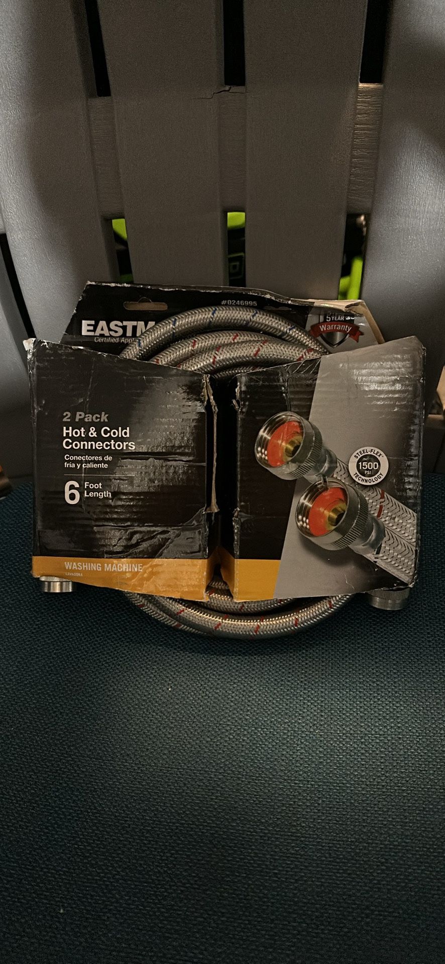 EASTMAN 2-Pack 6-ft 3/4-in Fht Inlet x 3/4- in Fht Outlet Stainless Steel Washing Machine