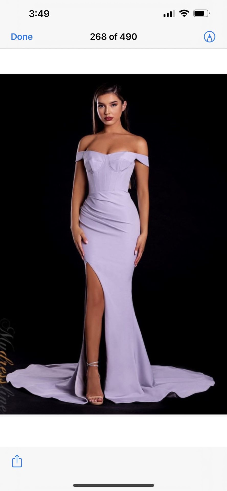 Blush Off Shoulder Mermaid Maxi Dress